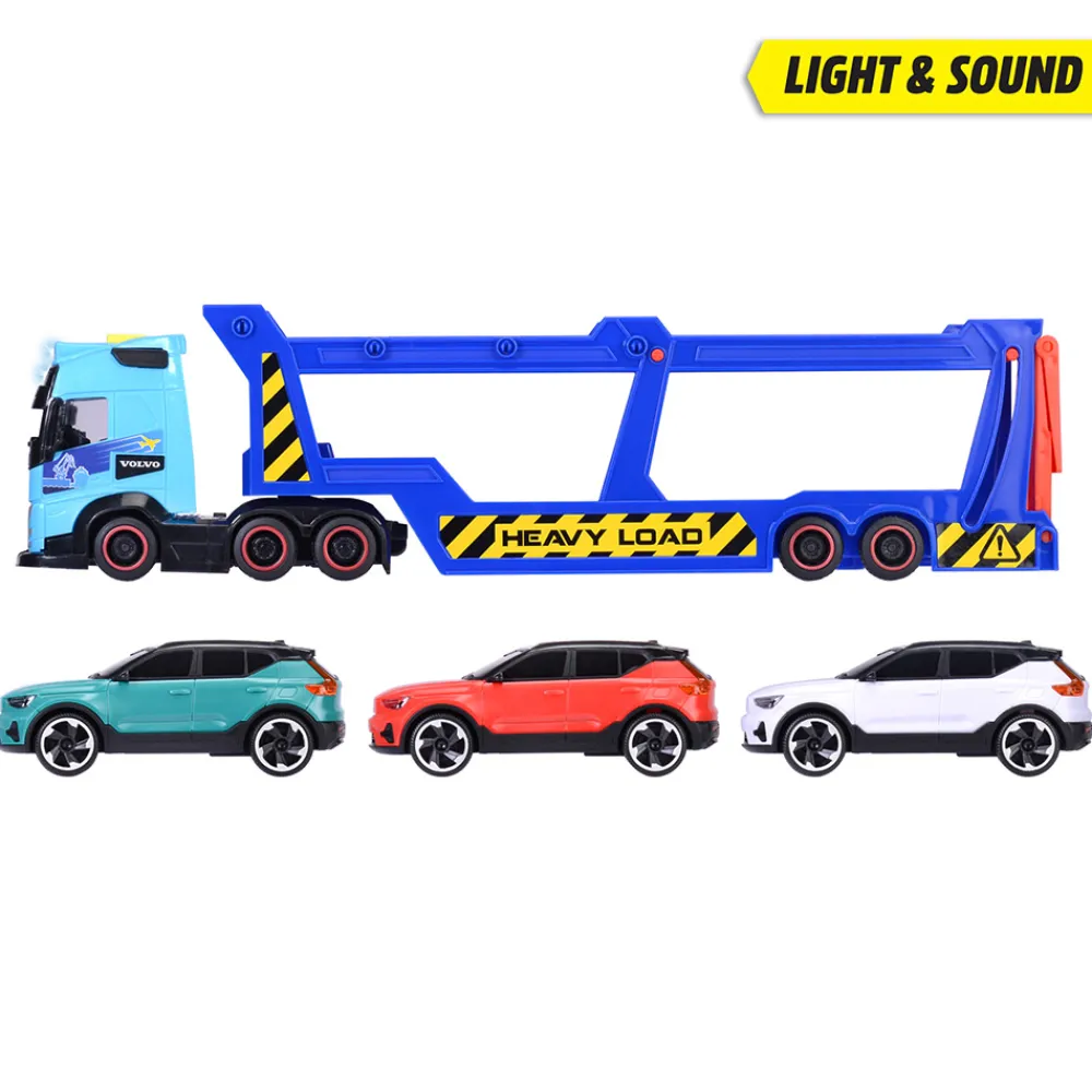 Dickie Toys Lastebil, Gravemaskin Og Traktor | Lekebiler>Volvo FH 16 Biltransport & Volvo XC40 Recharge