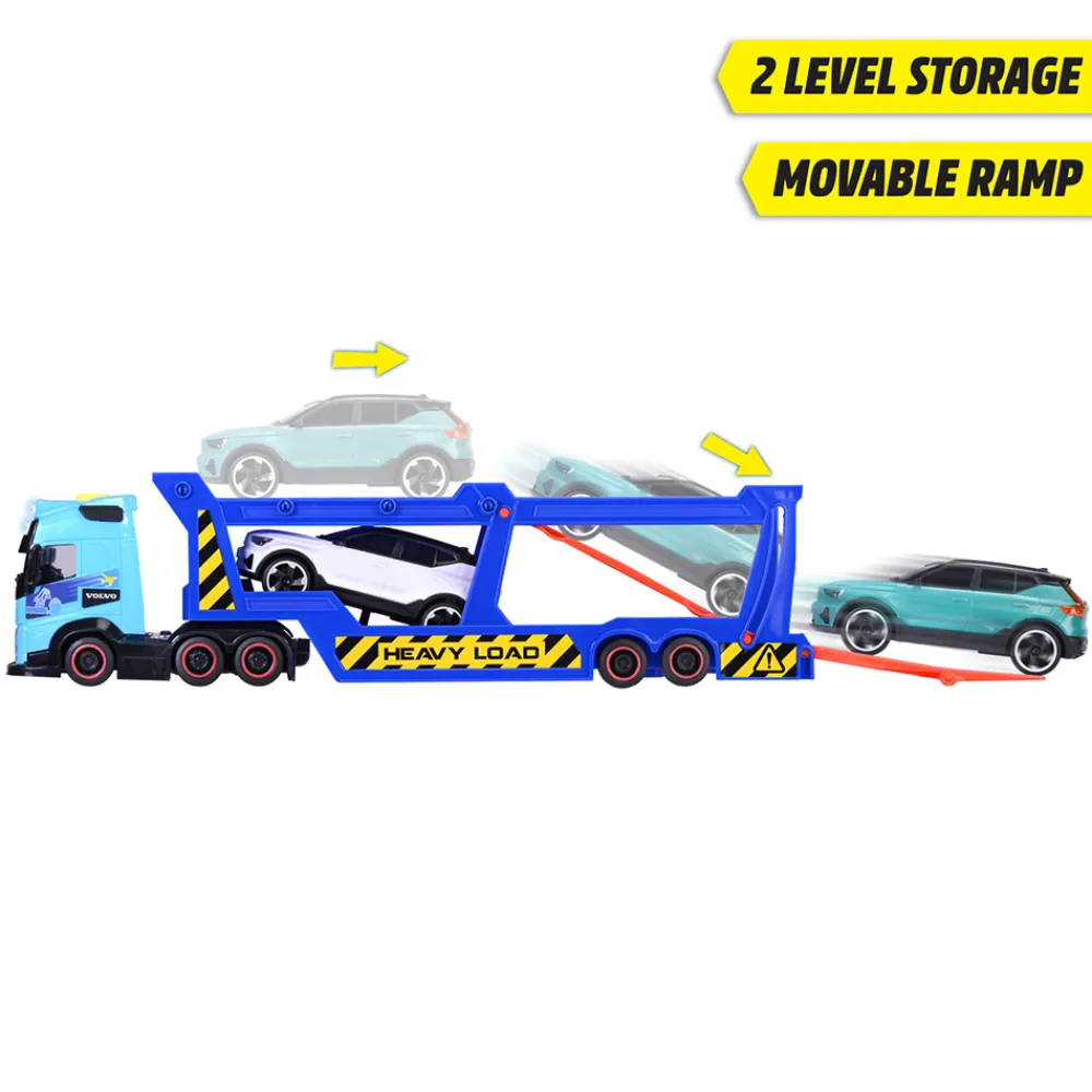 Dickie Toys Lastebil, Gravemaskin Og Traktor | Lekebiler>Volvo FH 16 Biltransport & Volvo XC40 Recharge