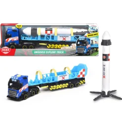 Dickie Toys Lastebil, Gravemaskin Og Traktor>Volvo Lastebil m/henger + rakett