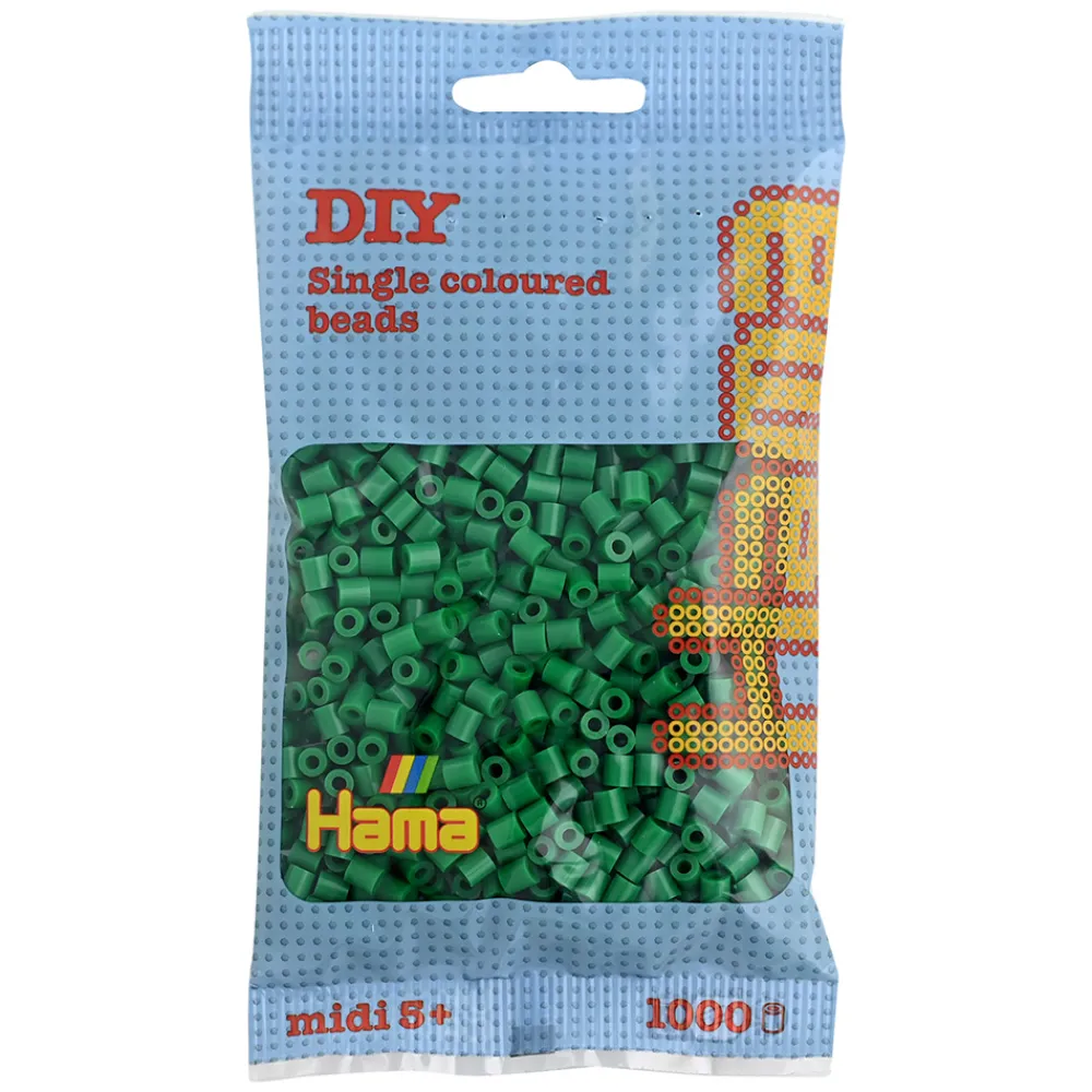 Hama Perler Og Perlesett>Midi perler 1000 stk. Grønn