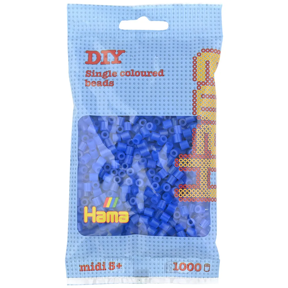 Hama Perler Og Perlesett>Midi perler 1000 stk. Neon blå