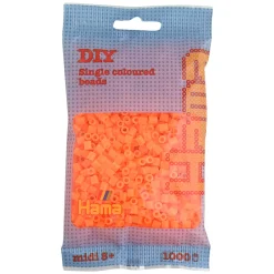 Hama Perler Og Perlesett>Midi perler 1000 stk. Neon oransje