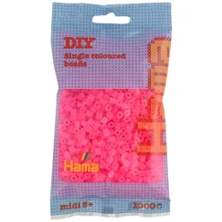 Hama Perler Og Perlesett>Midi perler 1000 stk. Neon fuksia