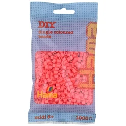 Hama Perler Og Perlesett>Midi perler 1000 stk. Pastell rød