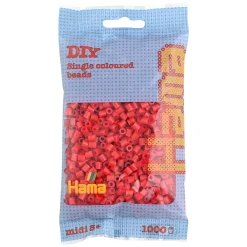 Hama Perler Og Perlesett>Midi perler 1000 stk. Rød