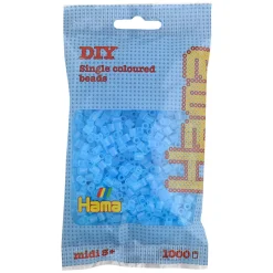 Hama Perler Og Perlesett>Midi perler 1000 stk. Transparent aqua