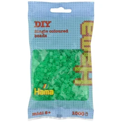 Hama Perler Og Perlesett>Midi perler 1000 stk. Transparent grønn