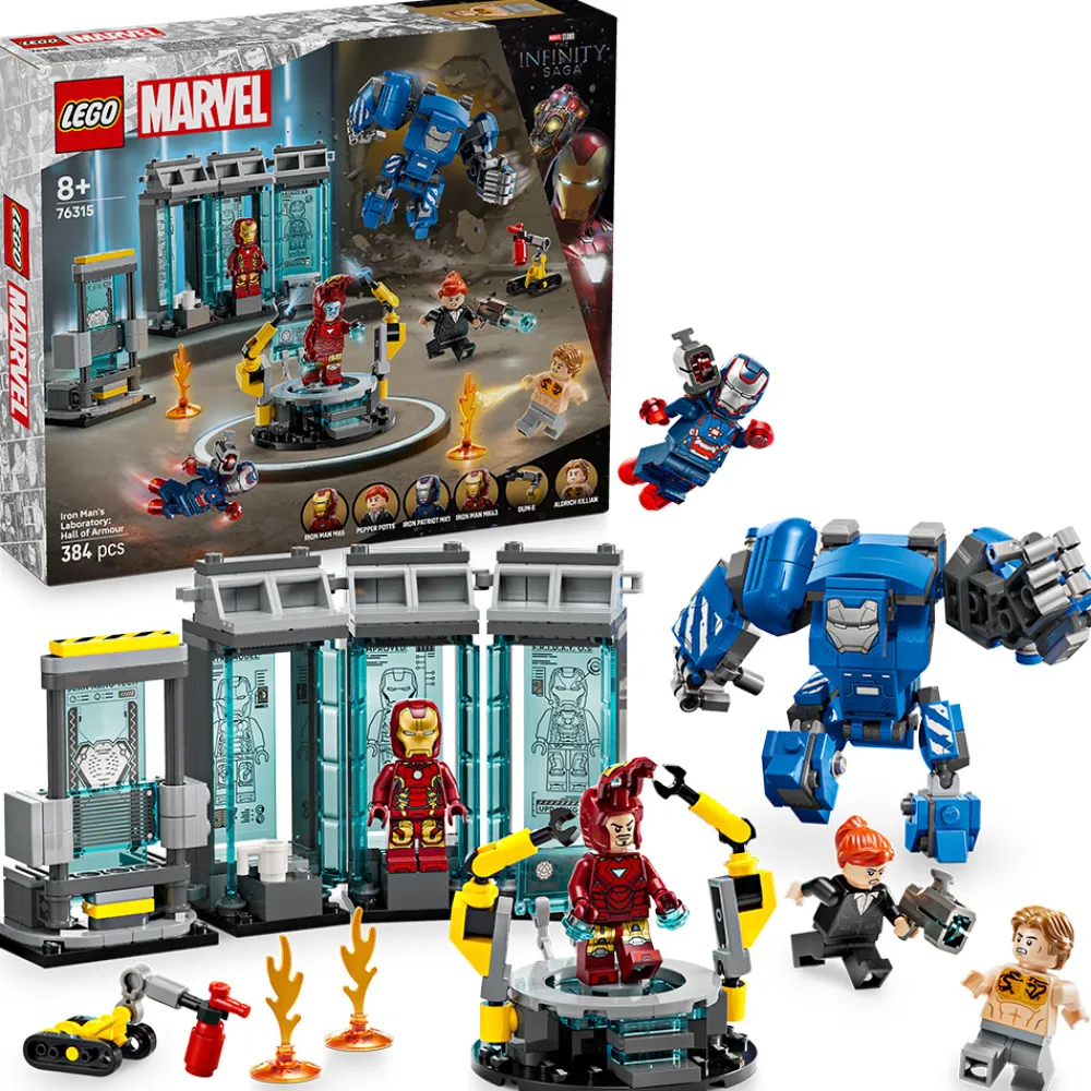 LEGO Lego Super Heroes Marvel | Lego Nyheter>76315 Iron Mans laboratorium: Draktgalleriet