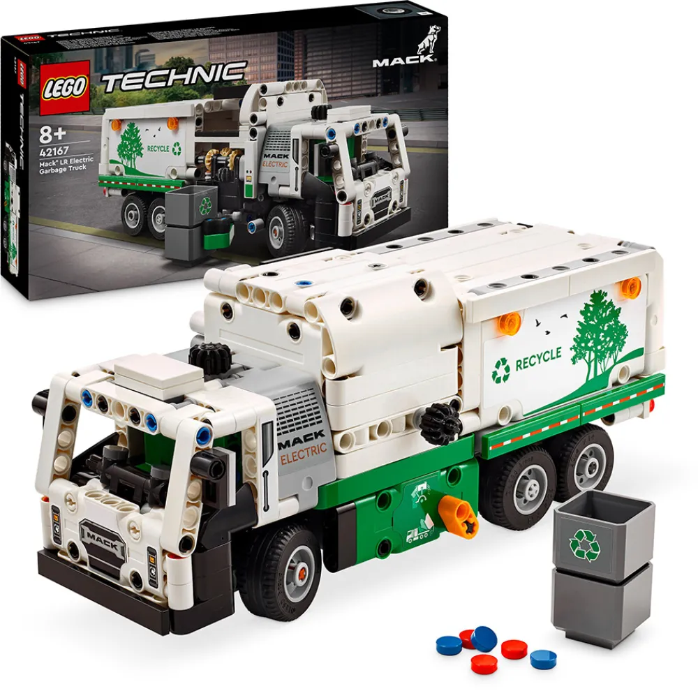 LEGO Lastebil, Gravemaskin Og Traktor | Lego Technic>42167 Mack® LR Electric søppelbil