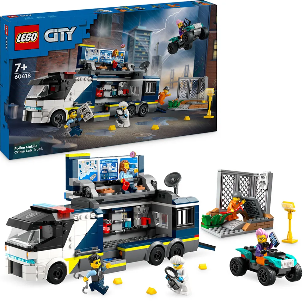 LEGO Lastebil, Gravemaskin Og Traktor | Utrykningskjøretøy>60418 Politiets mobile etterforskningslab