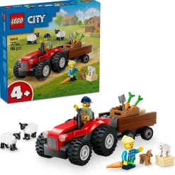 LEGO Lastebil, Gravemaskin Og Traktor | Lego City>60461 Sett med rød traktor, henger og sau