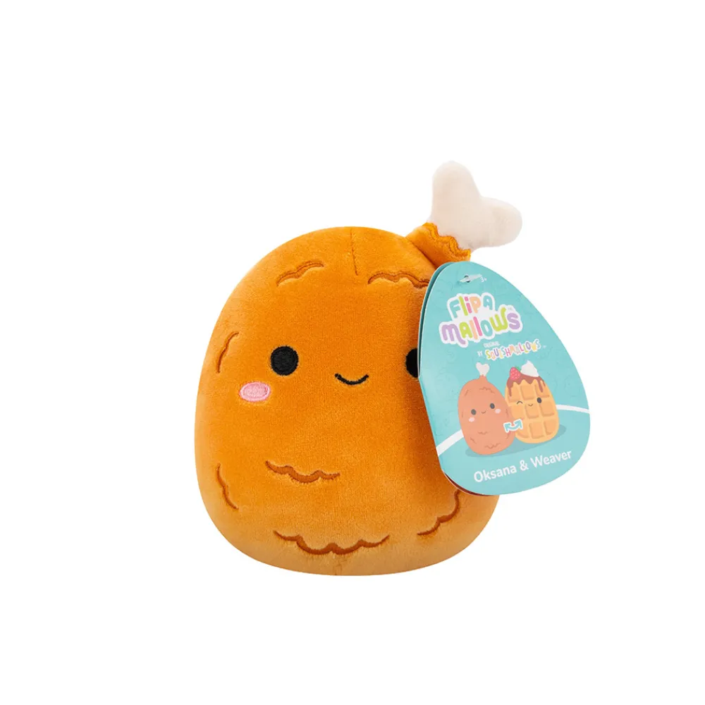 Squishmallows Fidgets Og Småleker | Squishmallows>13 cm Flip A Mallows Oksana the Chicken Leg / Weaver the Waffle