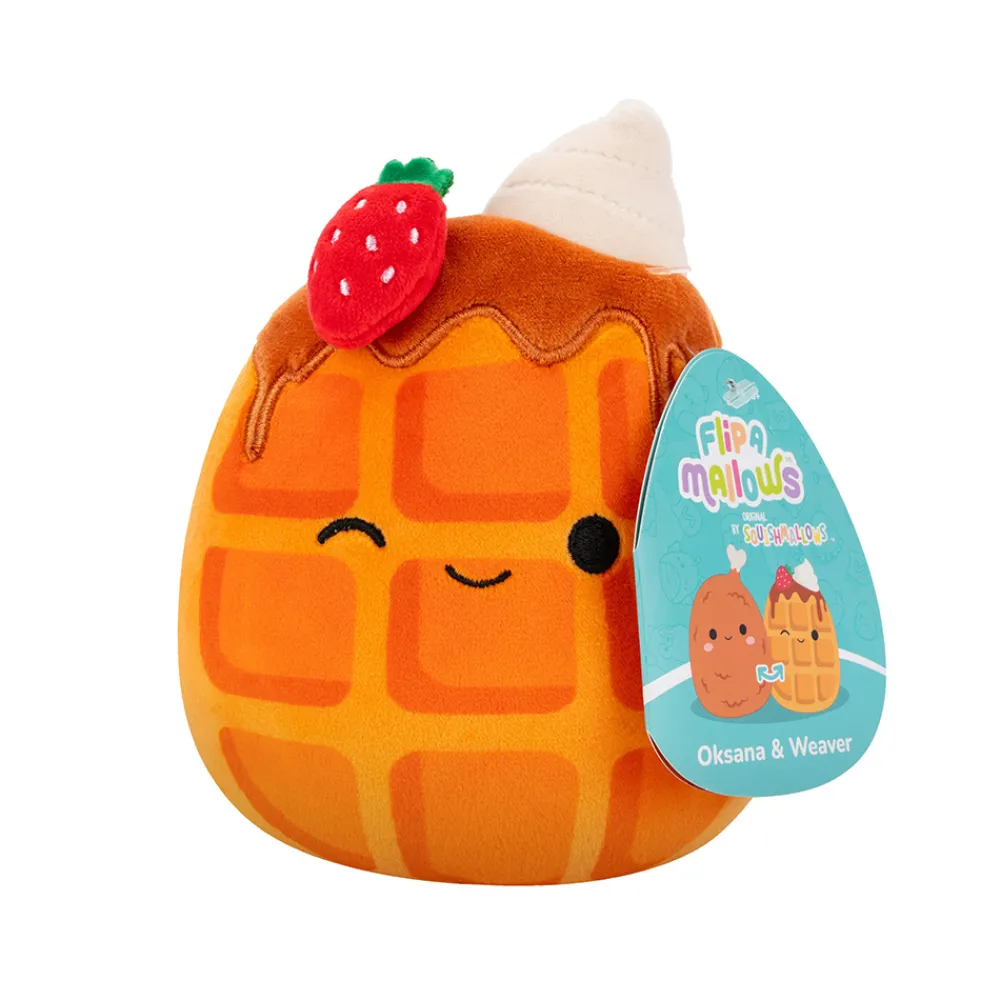 Squishmallows Fidgets Og Småleker | Squishmallows>13 cm Flip A Mallows Oksana the Chicken Leg / Weaver the Waffle