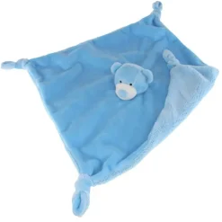 Tinka Babyplysj>Baby - Koseklut Bamse Blå 28x28 cm